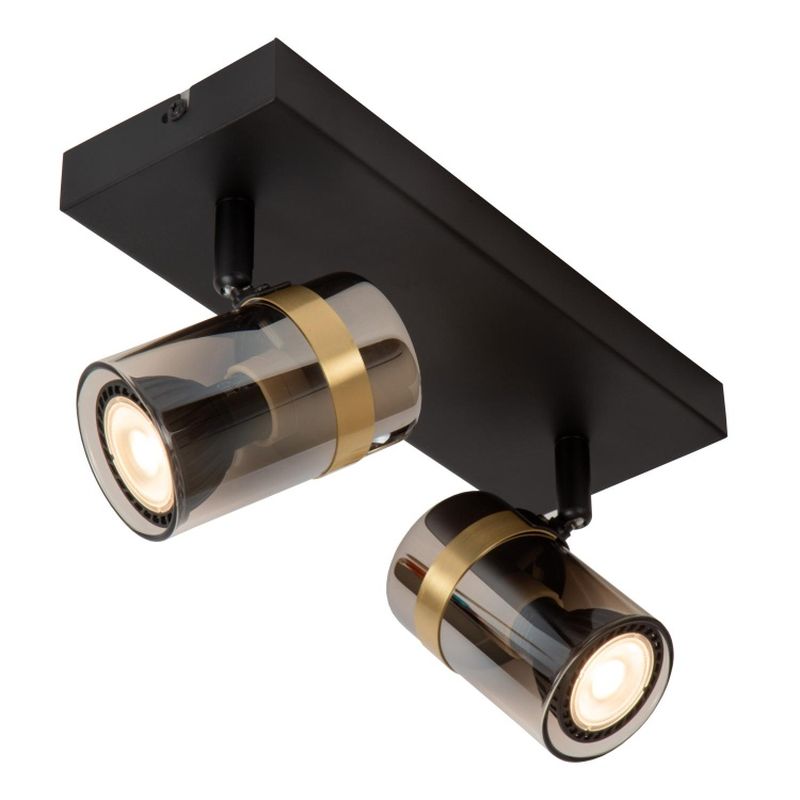 Lucide UPTON - Stropné bodové svietidlo - 2xGU10 - Smoke Grey